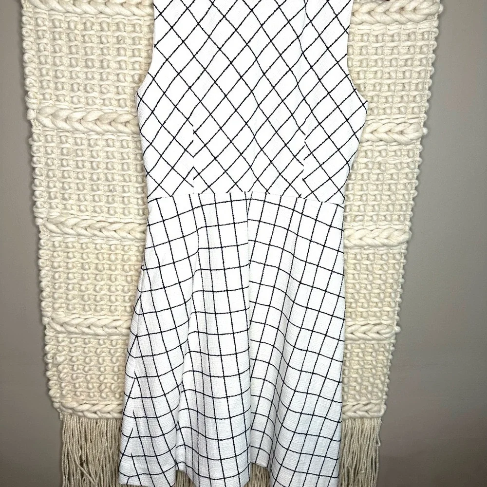 J Crew Windowpane Sleeveless Fit and Flare Dress